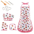 Children baking set with cupcake print apron and chef hat for role play - 11-Piece Cupcake Set Bagged