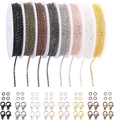Set di 8 catene a croce da 2x3mm con anelli aperti e chiusure a moschettone coordinate - Catena a Croce Pressata Piatta 2 * 3 mm Combo 8 Colori 1