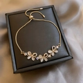 Gold-plated butterfly bracelet with opal stones and adjustable drawstring slide - Cat Eye Zirconia Butterfly