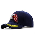 Gorra de béisbol azul marino con bordado de águila y bandera americana de estilo deportivo - Azul marino