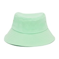 Minimalist light green cotton bucket hat with wide brim and side ventilation holes - Light Green