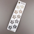 Pack de 10 horquillas metálicas de estrella en colores neutros sobre tarjeta de cartón - 3.2cm Esmalte café beige (10 uds./tarjeta)