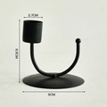 Bougeoir en métal noir mat en forme de U avec support de 2,7 cm et socle rond - Type C Tête Unique - Noir