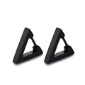 Minimalist black stainless steel triangle earrings for men and women in punk style - Flat Triangle Ear Buckle Black (Single)
