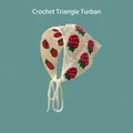 Handmade crochet strawberry triangle bandana with scalloped edges for sweet style - Strawberry White