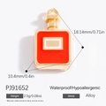 Pendentif bouteille de parfum orange en alliage avec bordure dorée pour colliers DIY, 18x10mm - Flacon de Parfum/Rouge Orangé