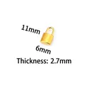 Χρυσό μενταγιόν λουκέτο καρδιά 11x6x2,7mm από γυαλισμένο ατσάλι για DIY κοσμήματα - Γυαλισμένο μενταγιόν κλειδαριάς 6x11mm / Χρυσό 18Κ