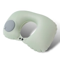 Press-type inflatable U-shaped neck pillow in mint green for comfortable travel - Milk Silk / Neck Pillow / Mint Green