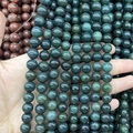 DIY Schmuckperlen aus dunkelgrünem Naturstein für handgefertigte Armbänder - Moosachat A276 / 4mm (ca. 88 Perlen)