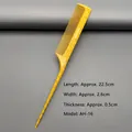 Detail view of yellow barber comb showing 22.5cm scale and professional tail design - AH-16