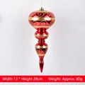Red and gold Christmas onion ornament with glitter spirals, 29cm hanging decoration - Gold Red Gourd Shaped (13*29cm)