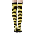 Yellow and black striped thigh-high stockings for honey bee cosplay costume outfit - Black Yellow Striped Socks