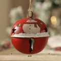 Campanella di Natale rossa vintage in metallo da 8cm con pupazzo di neve e stelle - Diametro 8cm / Campana Rossa 8cm