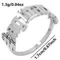 Silver adjustable stainless steel zodiac ring with BIRTHDAY cutout lettering - Sagittarius / Silver