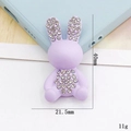 Ciondolo a forma di coniglio viola con strass per custodie e scarpe fai-da-te, 40mm - Coniglio Viola