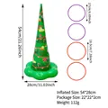 Inflatable Christmas tree ring toss game set with green cone and colorful rings - Stocking Christmas Hat Ring Toss (4 Rings)