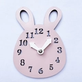 Pink wooden rabbit shaped clock accessory for children's DIY busy board educational toy - Pink Rabbit Clock
