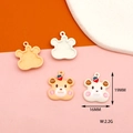 Frosted white and brown strawberry bear alloy charms for DIY earrings and hair accessories - Brown Strawberry Bear