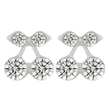 Orecchini a lobo a forma di ciliegia con zirconi tondi e finitura color argento - Orecchini a Bottone in Strass Argento Lucido (X820)