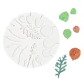 Leaf vein texture silicone mold for fondant and clay DIY projects with various leaf shapes - 1# Circular (Multiple Leaves) / Gray