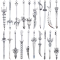 Set of vintage silver alloy sword and weapon pendants for DIY jewelry and keychains - Random Mixed 20 Styles Sword (SN145)