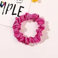 Glossy pink satin scrunchie with soft silk texture for ponytail and hair styling - Satin Thin Scrunchie-Rose Pink