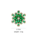 Detailansicht einer grünen Edelstein-Schneeflockenbrosche, 2,7 cm Durchmesser, 5,5 g - B743 Grün/Schneeflocke