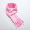 Winter cherry pink cashmere-like scarf with twill weave texture and fringe tassels - Hot Pink