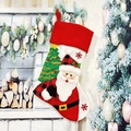 Calza di Natale con Babbo Natale 3D e motivi classici scozzesi per decorazioni - Babbo Natale