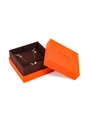 Orange jewelry gift box with gold earrings and velvet interior featuring Best Wishes text - Multi-use Box (Blank) / Orange Red