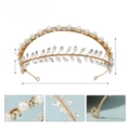 Golden bridal headband with imitation pearls and rhinestones, 15cm diameter design - 15cm x 6cm / Gold Style (TS-J3346G)