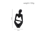 Matte black resin thinker sculpture minimalist abstract character home decor 13cm - Mini Black - Right Thinking