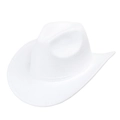 Macro detail of high-quality white felt cowboy hat with wide brim and neat edge stitching - M (56-58cm) / White