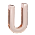 Polished rose gold alloy letter U charm accessory for DIY slide bracelets and jewelry - U (Rose Gold)