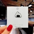 Cute cartoon onigiri rice ball enamel pin badge accessory on a white display card - 106*Rice Ball Sushi Pin