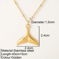 Collana con ciondolo a coda di balena dorata in acciaio inossidabile regolabile - Coda di Pesce / Oro