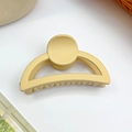 Pince à cheveux demi-lune dorée mate en acrylique élégante pour coiffure femme - Jaune