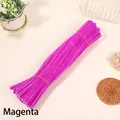 Fuchsia macaron chenille stems for DIY crafts and fuzzy creative pipe cleaners bundle - Approx 100Pcs (High Density) / Fuchsia