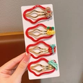 4-piece Christmas hair clip set with gingerbread man, bell, gift box and tree charms - 2-Gingerbread Man (No Card)
