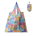 Foldable grey shopping bag with colorful butterfly print and compact storage hook - 16kg / 38*58cm / Colorful Butterflies (XC-51)