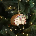 Addobbo natalizio camper color oro champagne con decorazioni di caramelle su albero - Camper