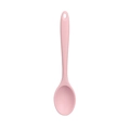Pink silicone cooking spoon with integrated handle and hanging hole for non-stick cookware - Solid Spoon / Pink