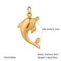 Golden dolphin pendant in stainless steel, 28.1mm DIY jewelry accessory for necklaces - Gold Agile Dolphin Style (YYAC025115)
