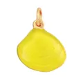 Vibrant yellow scallop shell pendant charm with golden loop for summer beach jewelry - Yellow Resin Shell