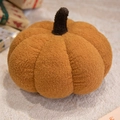 Coussin citrouille en velours teddy orange avec tige brune pour canapé maison - Marron / 20cm