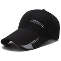 Berretto da baseball nero da uomo con visiera allungata e dettagli grigi per la protezione - Regolabile / Nero