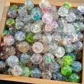 Mixed color cracked glass beads in 8-10mm round shape for DIY bracelet jewelry making - M63# Mixed Colors [10mm Water Dyed]