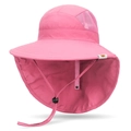 Cappello da sole rosa per bambini con tesa larga e protezione per il collo UV - Regolabile (Bambini Piccoli/Medi) / Rosa