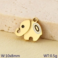 Ciondolo a forma di elefante dorato in acciaio inossidabile con orecchie bicolore - Stile Elefante Cartone Animato Oro (KLJ9477-ZLA)