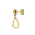 Golden stainless steel stud earring with a ball design and hanging triangle pendant - Triangle Pendant Style (No. 23) / Gold